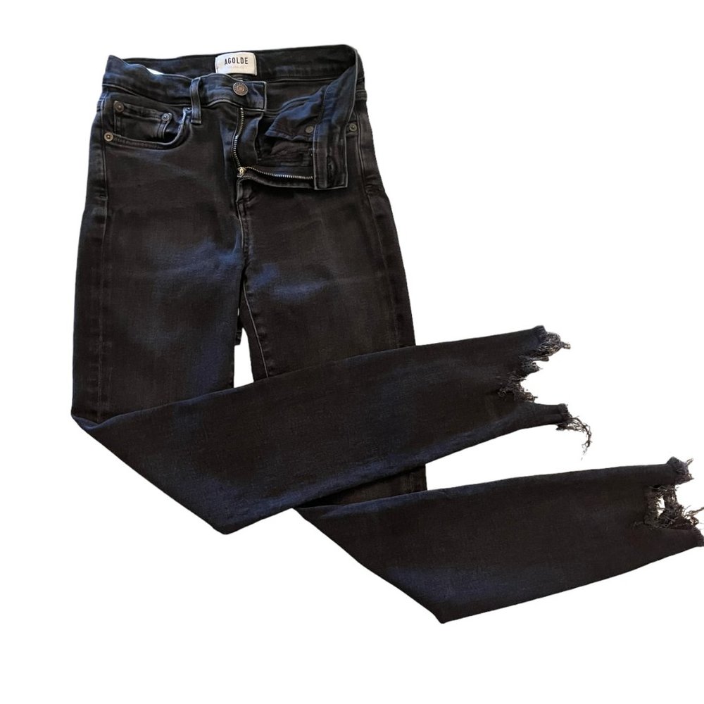 Agolde Sophie Mid Rise Skinny Ankle Jean - Black - Size 25 - Picture 7 of 14